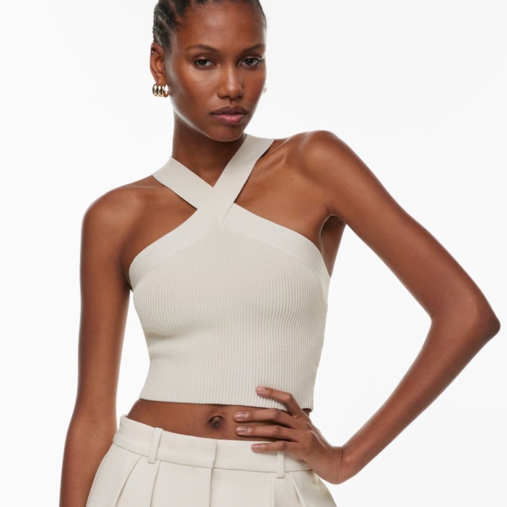 Babaton Sculpt Knit Criss Cross Cropped Tank